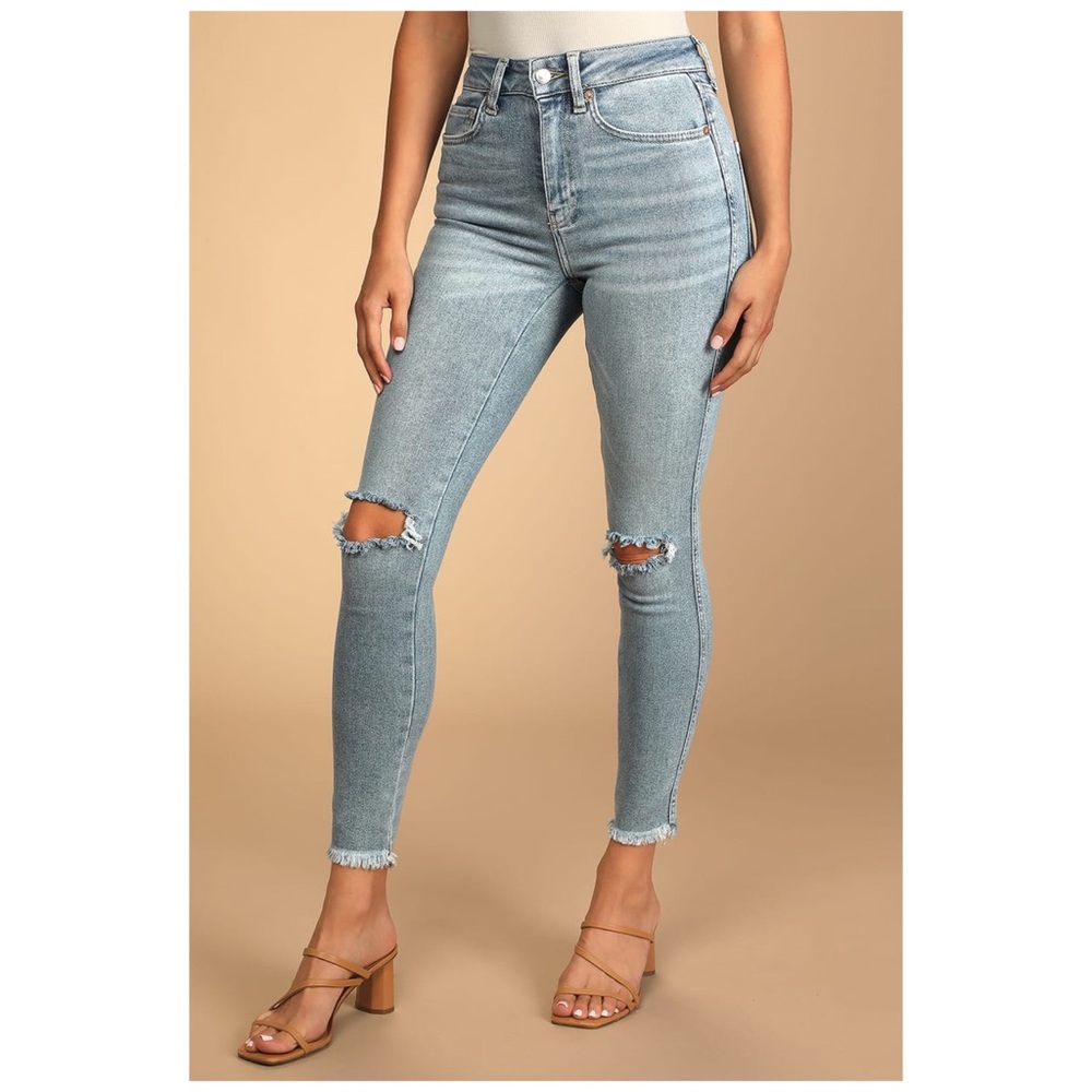 BRAND NEW Lulu’s Free People Raw Light Wash High-Rise Jegging